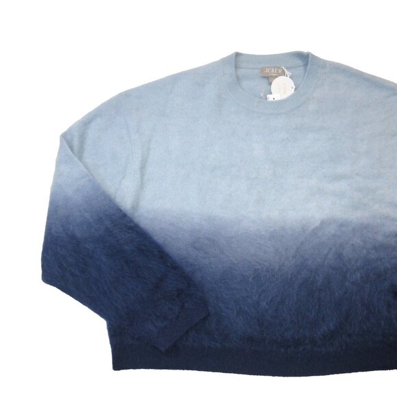 NWT J.Crew Dip-dyed Brushed Cashmere Crewneck Sweater in Fresh Air Evening L - Picture 4 of 9